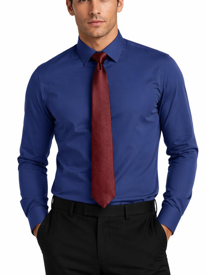 FAHIZO Men's White Tuxedo Shirt with Wing Collar, French Cuffs & Accessories