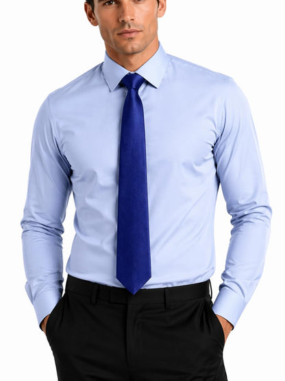 FAHIZO Men's White Tuxedo Shirt with Wing Collar, French Cuffs & Accessories