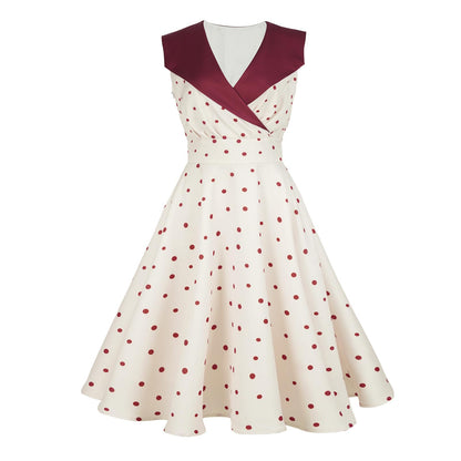 HIGAKI Women's 1950s Dress Tea Party V-Neck Sleeveless Dress