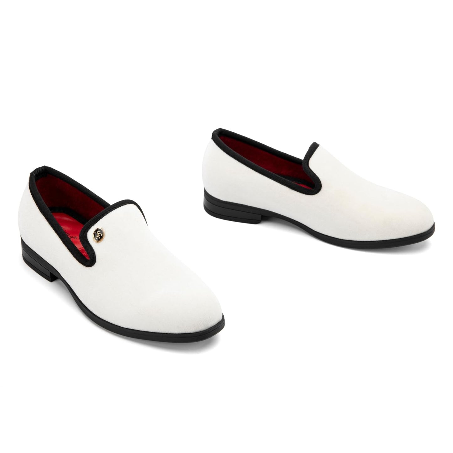 Meijiana Boys Dress Shoes - Velvet Casual Pull-On Low-Heels, Black Rubber All-Weather Formal Boys Shoes, Toddler Dress Shoes for Wedding & Party - Fashion Business Style