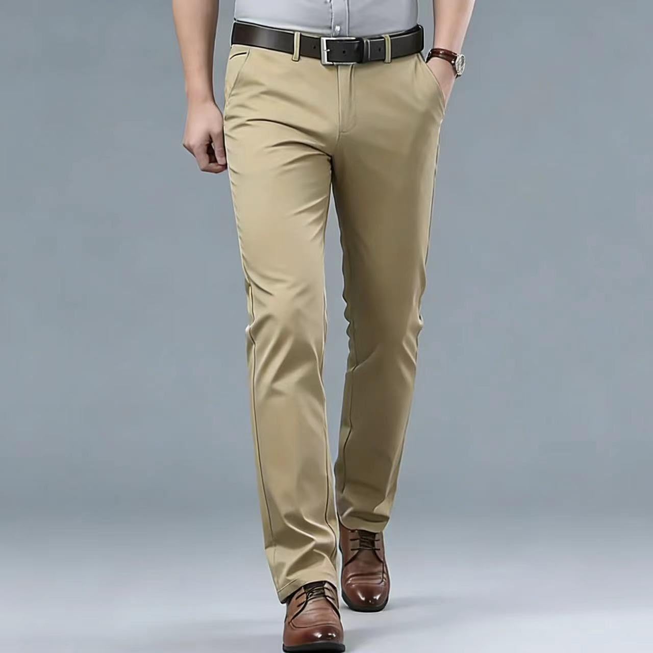 Men's Formal Dress Pants, Straight Fit Wrinkle-Resistant for Wedding and Formal Occasions