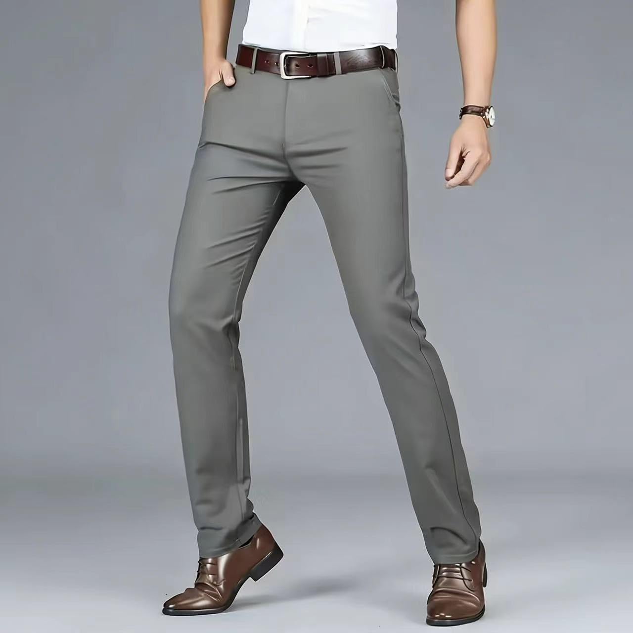 Men's Formal Dress Pants, Straight Fit Wrinkle-Resistant for Wedding and Formal Occasions