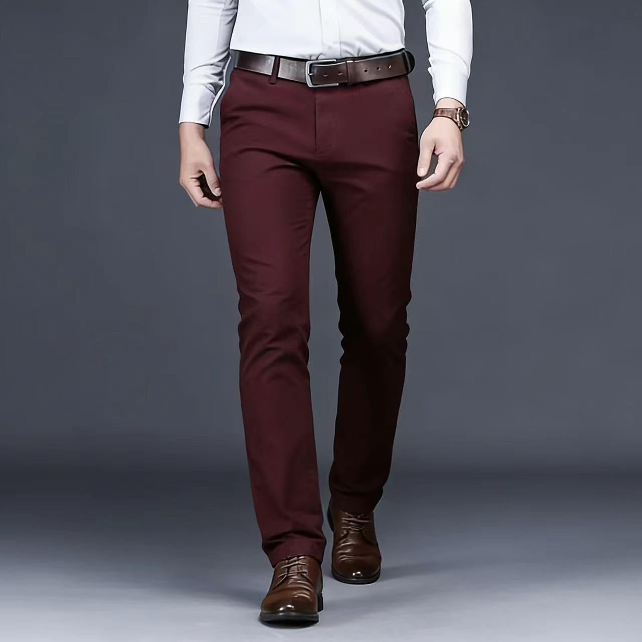 Men's Formal Dress Pants, Straight Fit Wrinkle-Resistant for Wedding and Formal Occasions