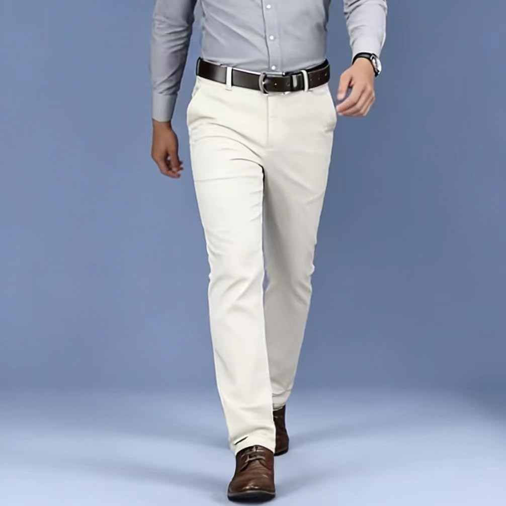 Men's Formal Dress Pants, Straight Fit Wrinkle-Resistant for Wedding and Formal Occasions