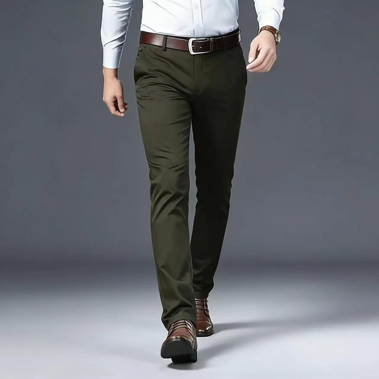 Men's Formal Dress Pants, Straight Fit Wrinkle-Resistant for Wedding and Formal Occasions