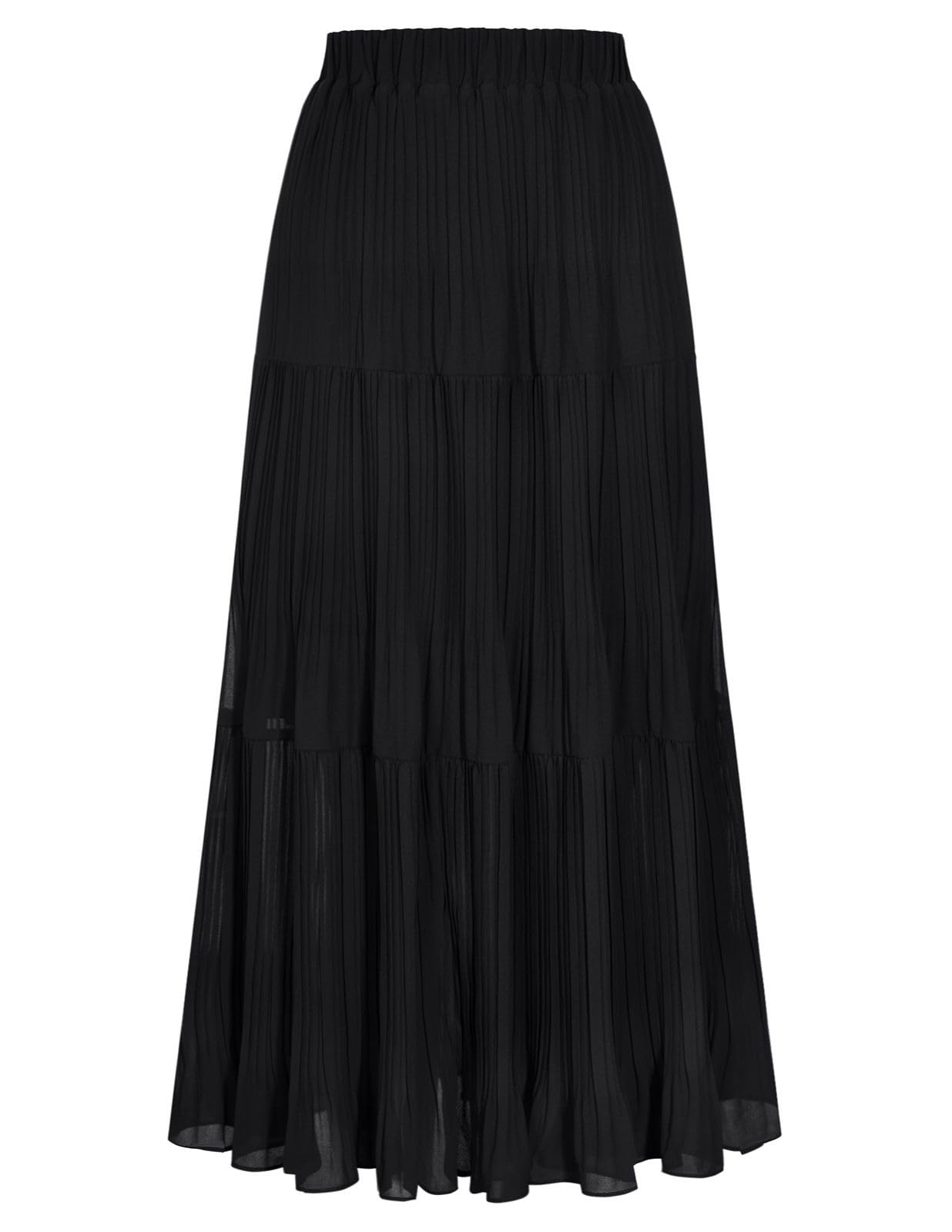 Kate Kasin 2026 Women's Chiffon Maxi Skirt, High Waist Pleated Skirts, Summer Flowy Long Skirts with Underskirt