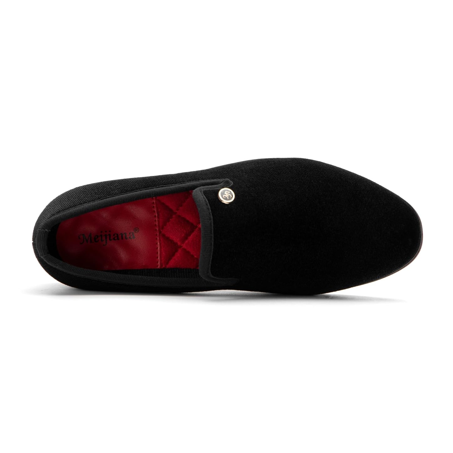 Meijiana Boys Dress Shoes - Velvet Casual Pull-On Low-Heels, Black Rubber All-Weather Formal Boys Shoes, Toddler Dress Shoes for Wedding & Party - Fashion Business Style