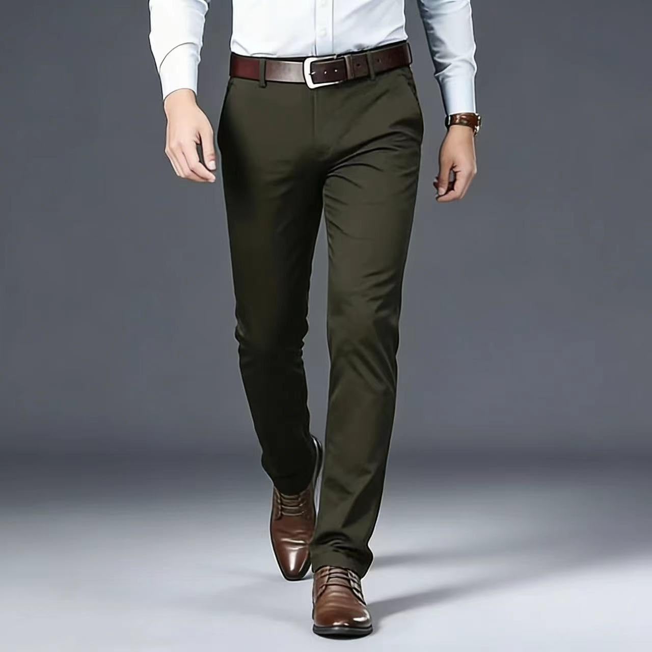 Men's Formal Dress Pants, Straight Fit Wrinkle-Resistant for Wedding and Formal Occasions