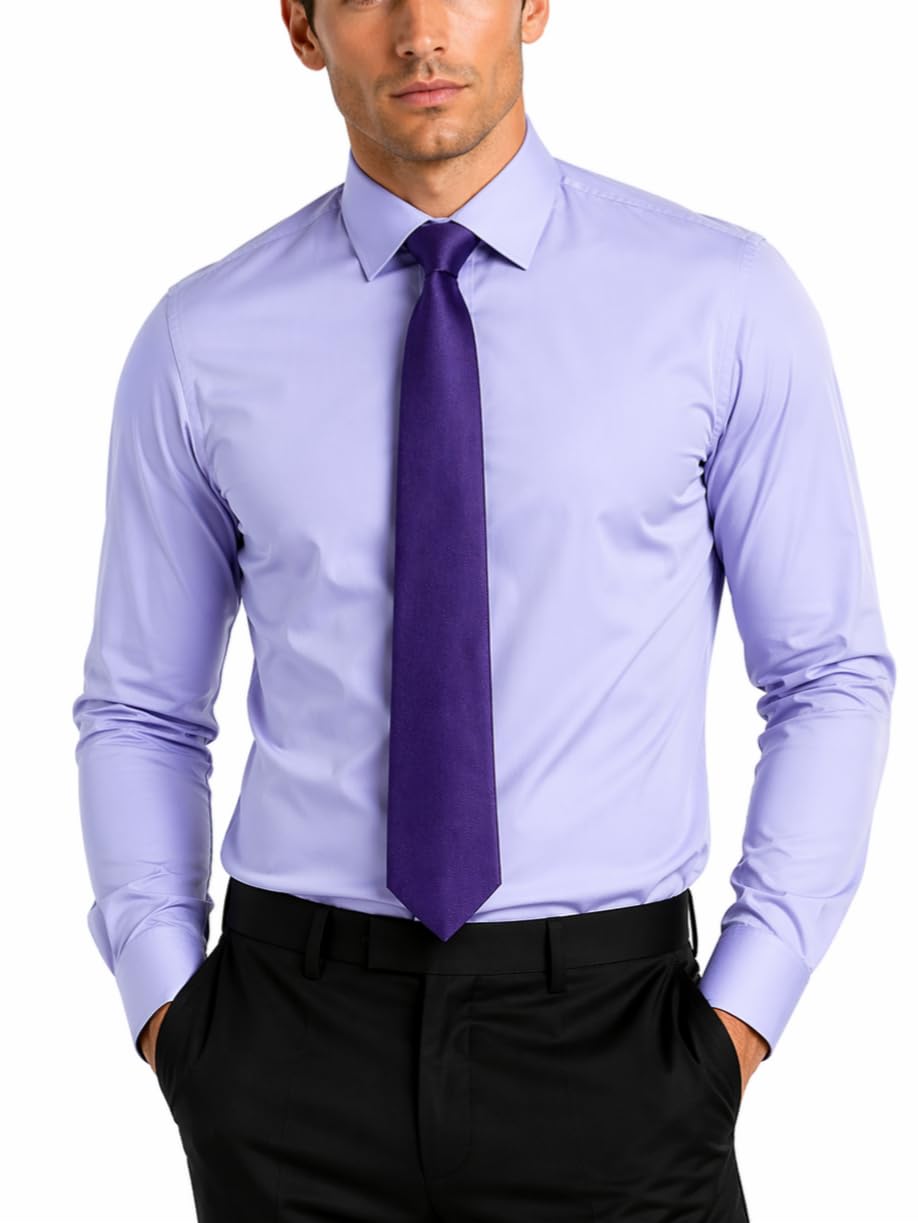FAHIZO Men's White Tuxedo Shirt with Wing Collar, French Cuffs & Accessories