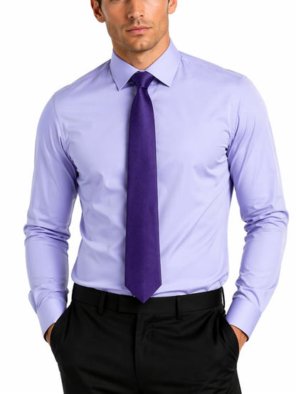 FAHIZO Men's White Tuxedo Shirt with Wing Collar, French Cuffs & Accessories