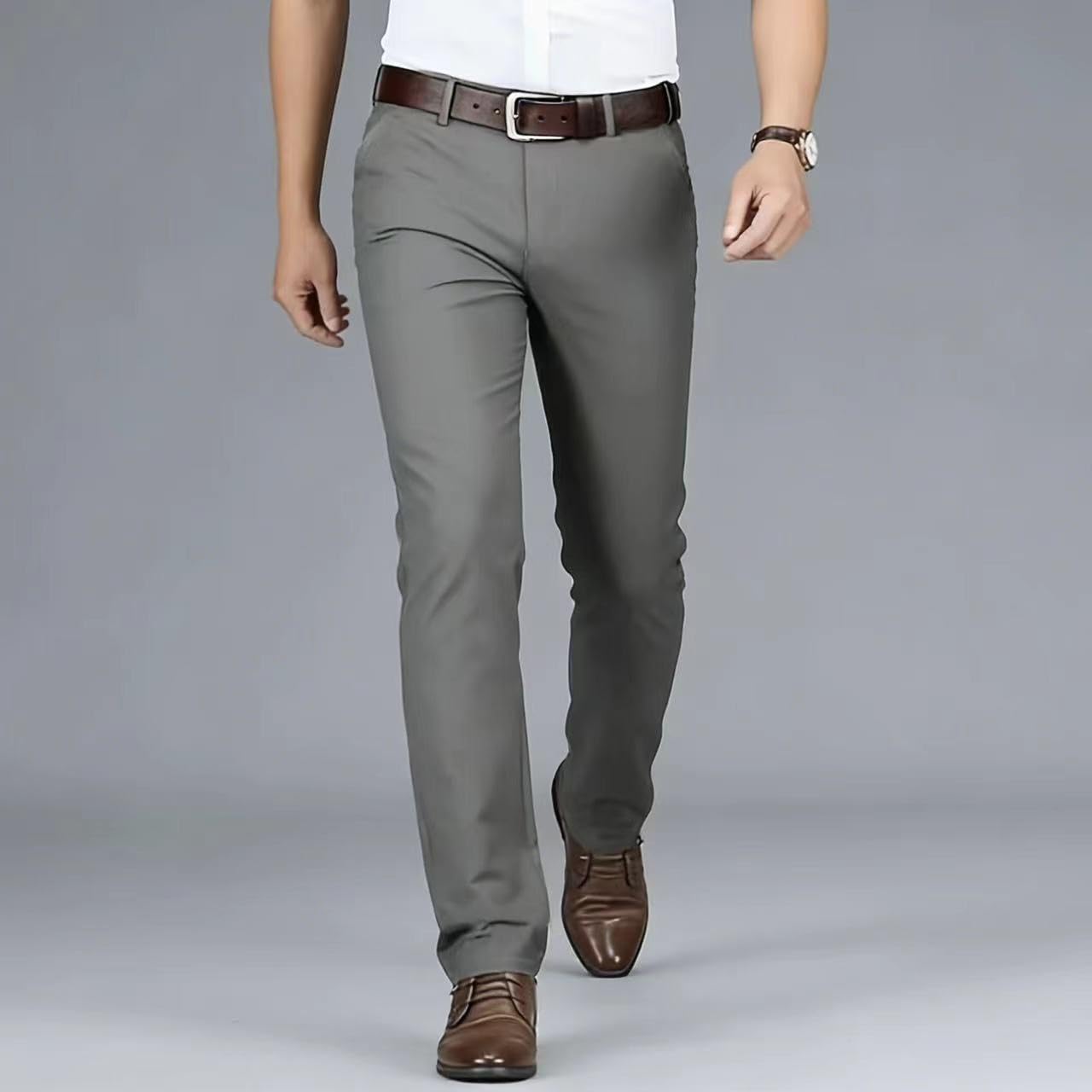 Men's Formal Dress Pants, Straight Fit Wrinkle-Resistant for Wedding and Formal Occasions