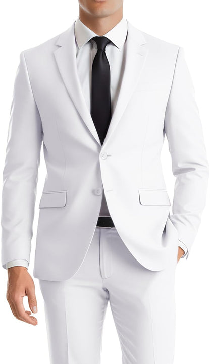 Mens Suit 2 Piece Formal Business Tuxedo for Men Wedding Prom Groom Outfit Blazer Dress Pants Suit Set