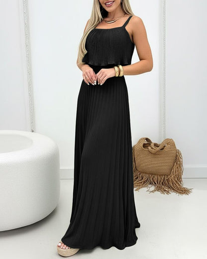Women's Summer Maxi Dress 2026 Spaghetti Strap Sleeveless Sundress Casual Beach Vacation