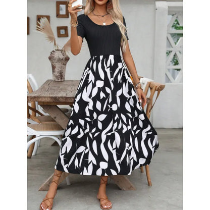 Floral Scoop-Neck Maxi Dress