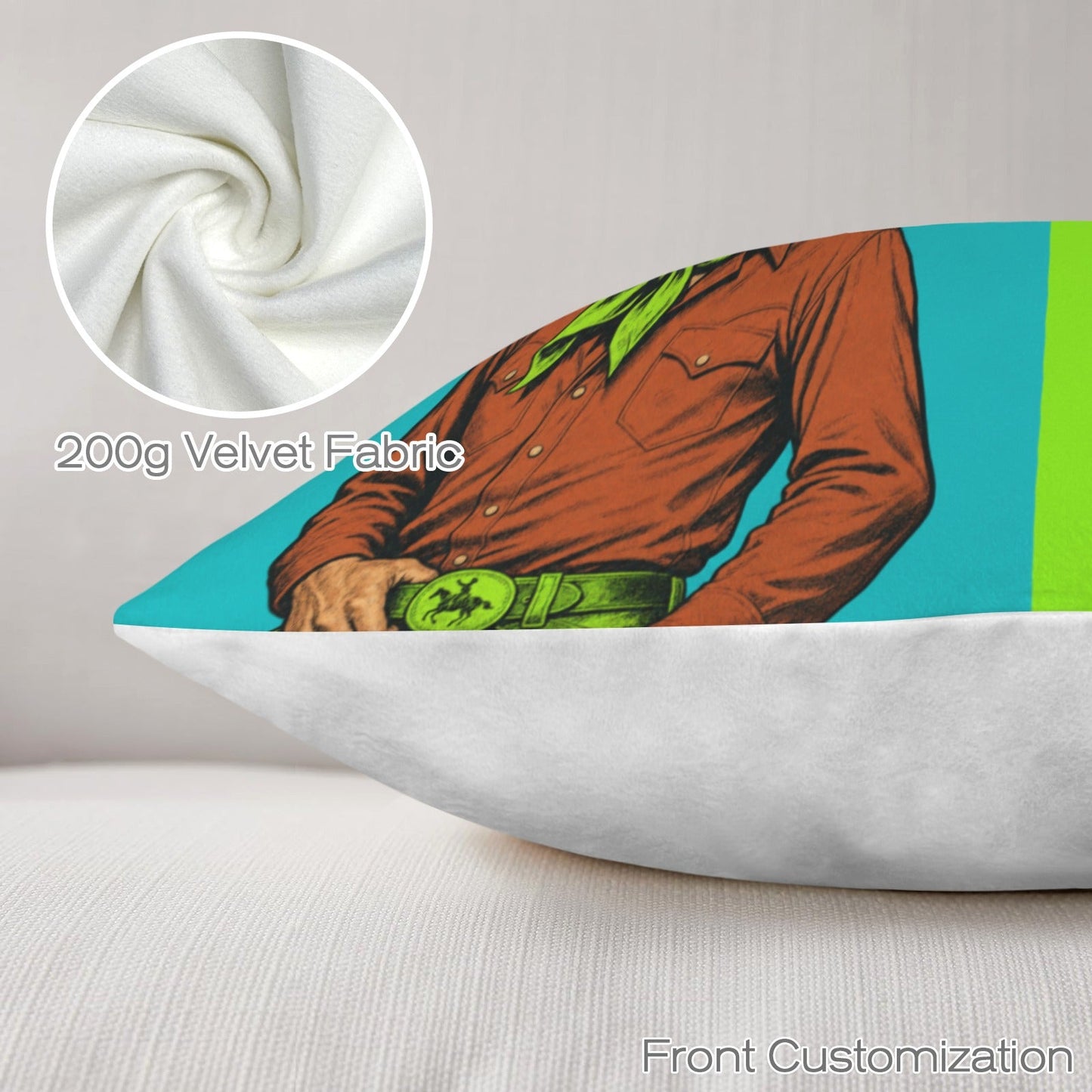 Baha Ranch The Last Roundup Bronc Rider Collage Throw Pillow Cover Made in America