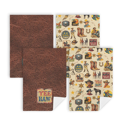 Baha Ranch Vintage Cowboy Set of 4 Kitchen Dish Towels Made in America