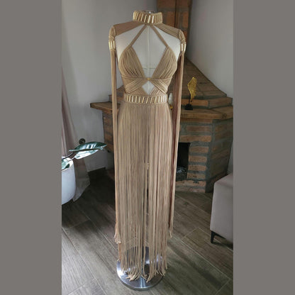 Macramé Festival Dress - Luxury Fringe Boho Rave Outfit