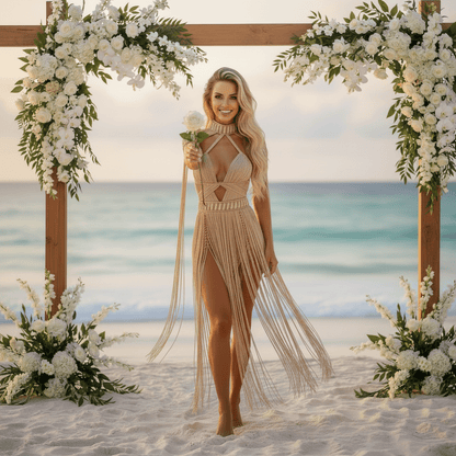 Macramé Festival Dress - Luxury Fringe Boho Rave Outfit
