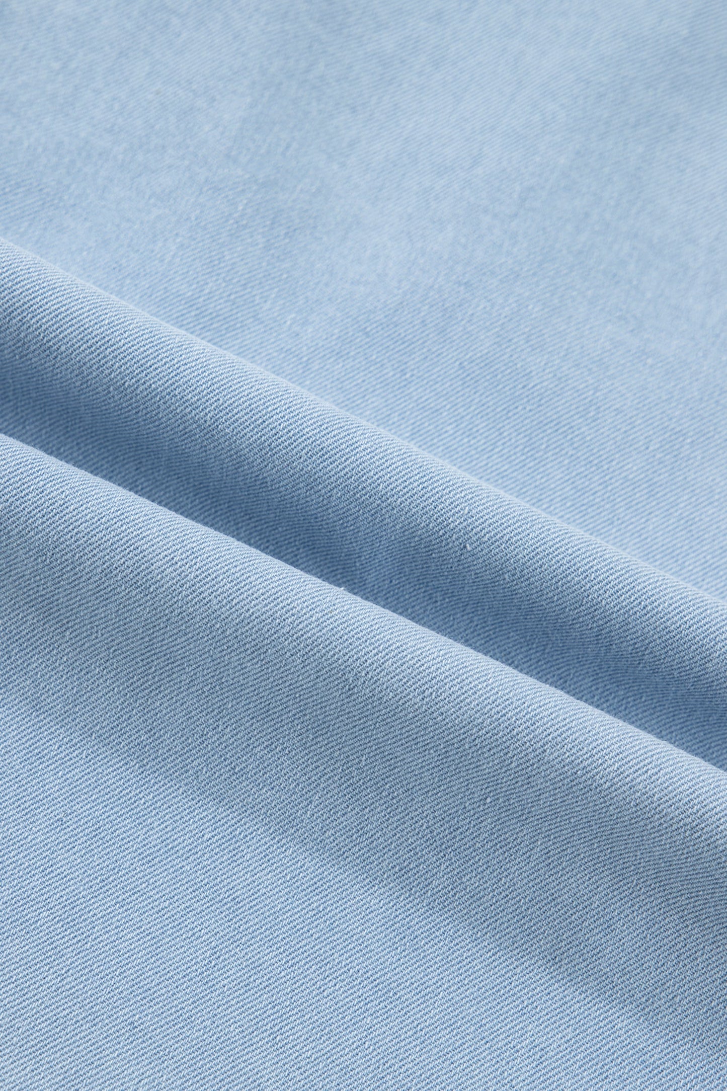 Denim Ruffle Edge Collared Dress w/ Pockets