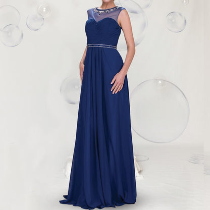 A beautiful gown, halter top with that see through peek-a-boo.