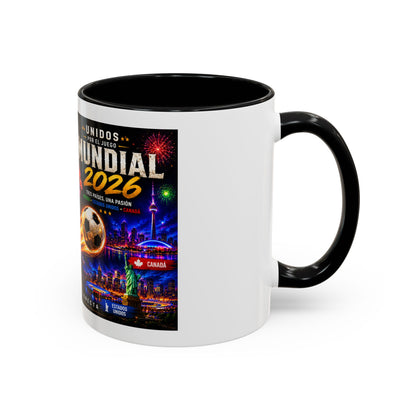 Mundial 2026 Soccer Coffee Mug – Canada/USA/Mexico World Cup Accent Mug (11/15oz)