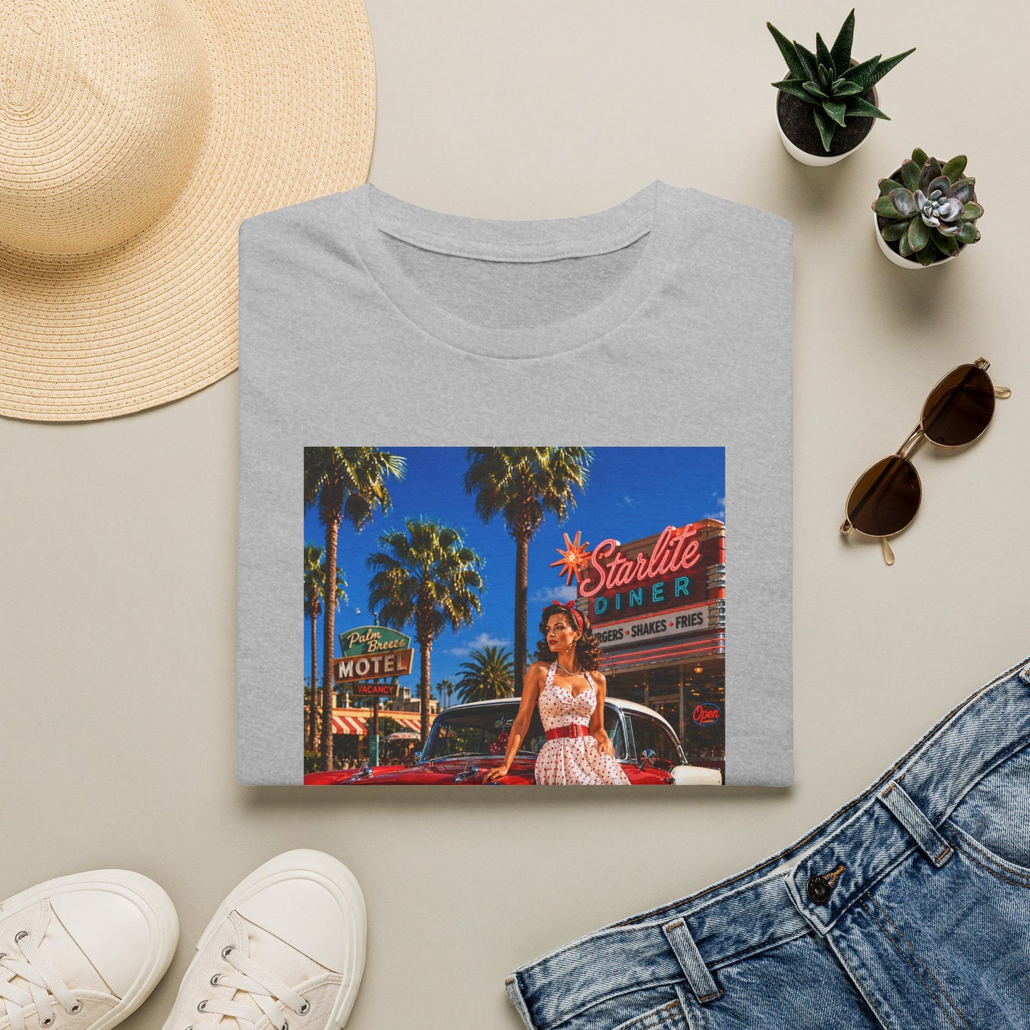 Retro Diner Tee — 'Starlite Diner' Vintage 1950s Pinup T-Shirt