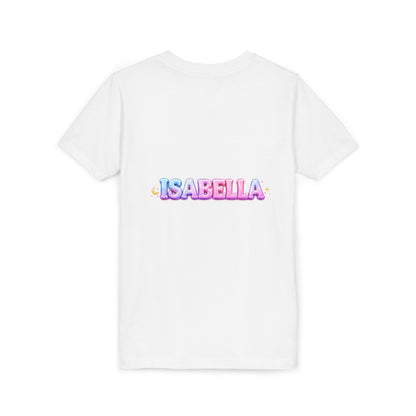Personalized 'Isabella' Youth Tee — Pastel Rainbow Name Shirt