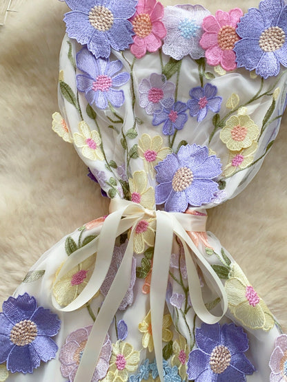 Floral Tie Waist Mini Dress