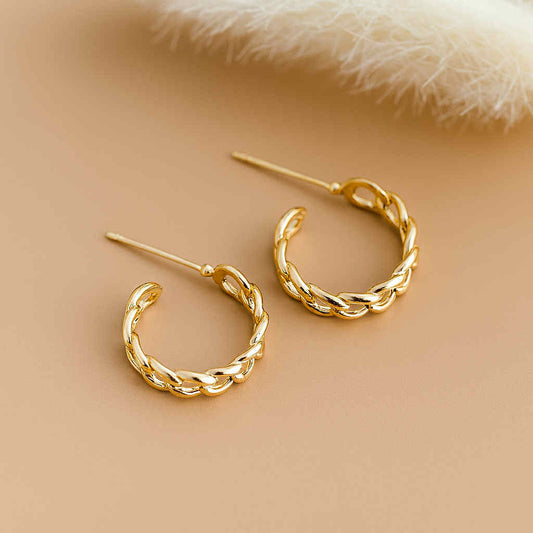 Golden Twist Hoops