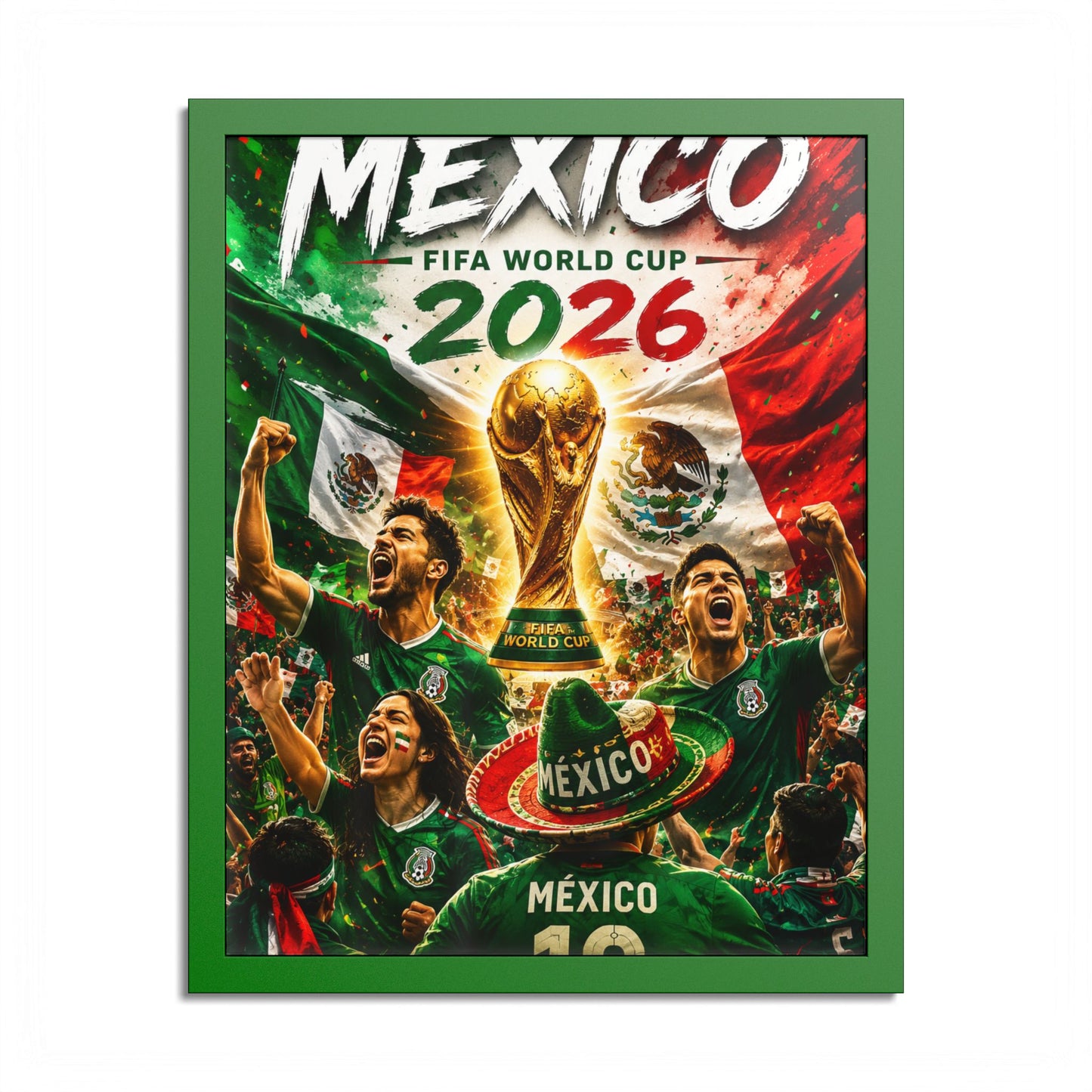 Mexico 2026 World Cup Poster — Colored Frame Soccer Poster