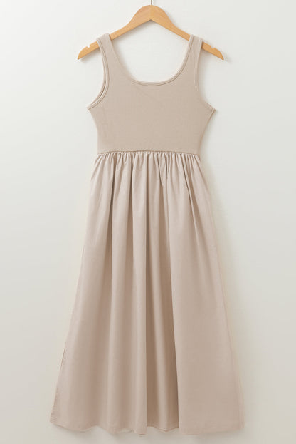 Della Pleated Sleeveless Long Dress