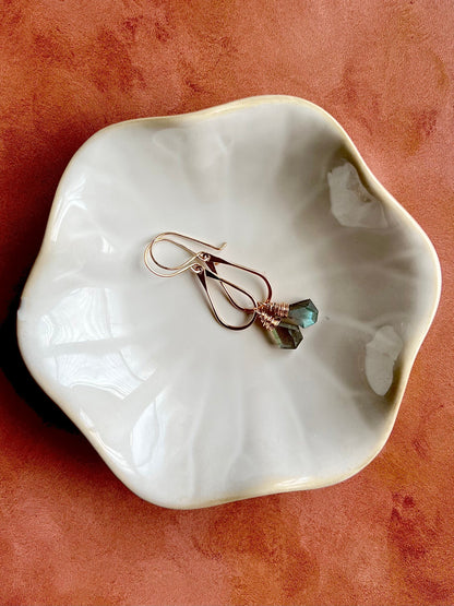 Prism Hoops - Labradorite