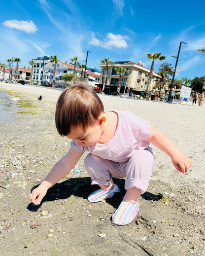 Non-Slip Sole, Unisex Baby, Children's Sea Shoes, Pool Booties, Lines