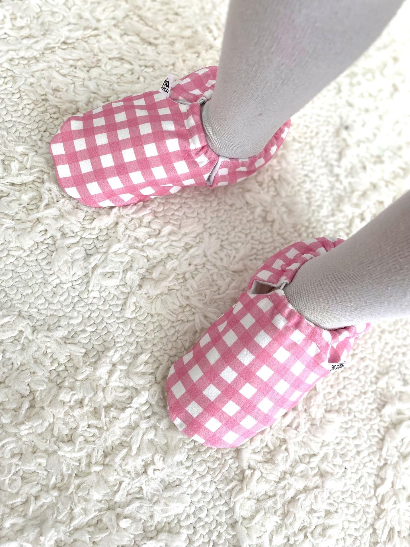 Ella Bonna Baby Moccasins, Slippers, Pink Striped