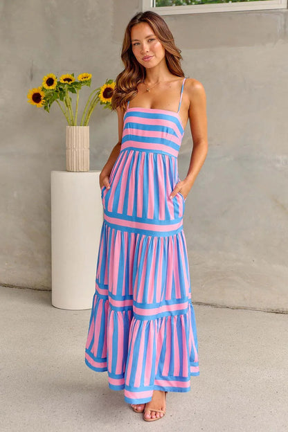 Coastal Stripe Maxi Dress