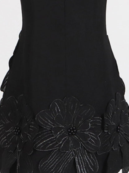 Flower Round Neck Sleeveless Dress