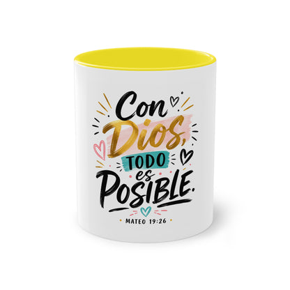 Coffee Mug — "Con Dios Todo Es Posible" Inspirational Spanish Scripture 11oz