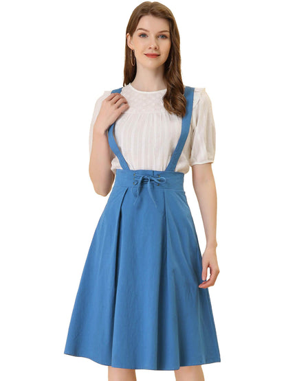 Allegra K Women's Cute Suspender Skirt High Waist Overall Corset Skater Skirt Short Mini Dress