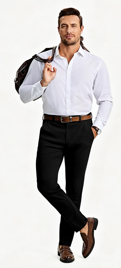 Percle Dress Pants for Men Business Casual Slacks Stretch Slim Fit Suit Pants