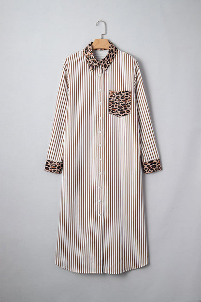 Caroline Contrast Patchwork Long Shirt Dress