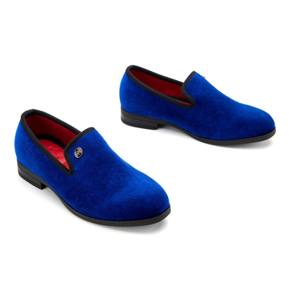Meijiana Boys Dress Shoes - Velvet Casual Pull-On Low-Heels, Black Rubber All-Weather Formal Boys Shoes, Toddler Dress Shoes for Wedding & Party - Fashion Business Style
