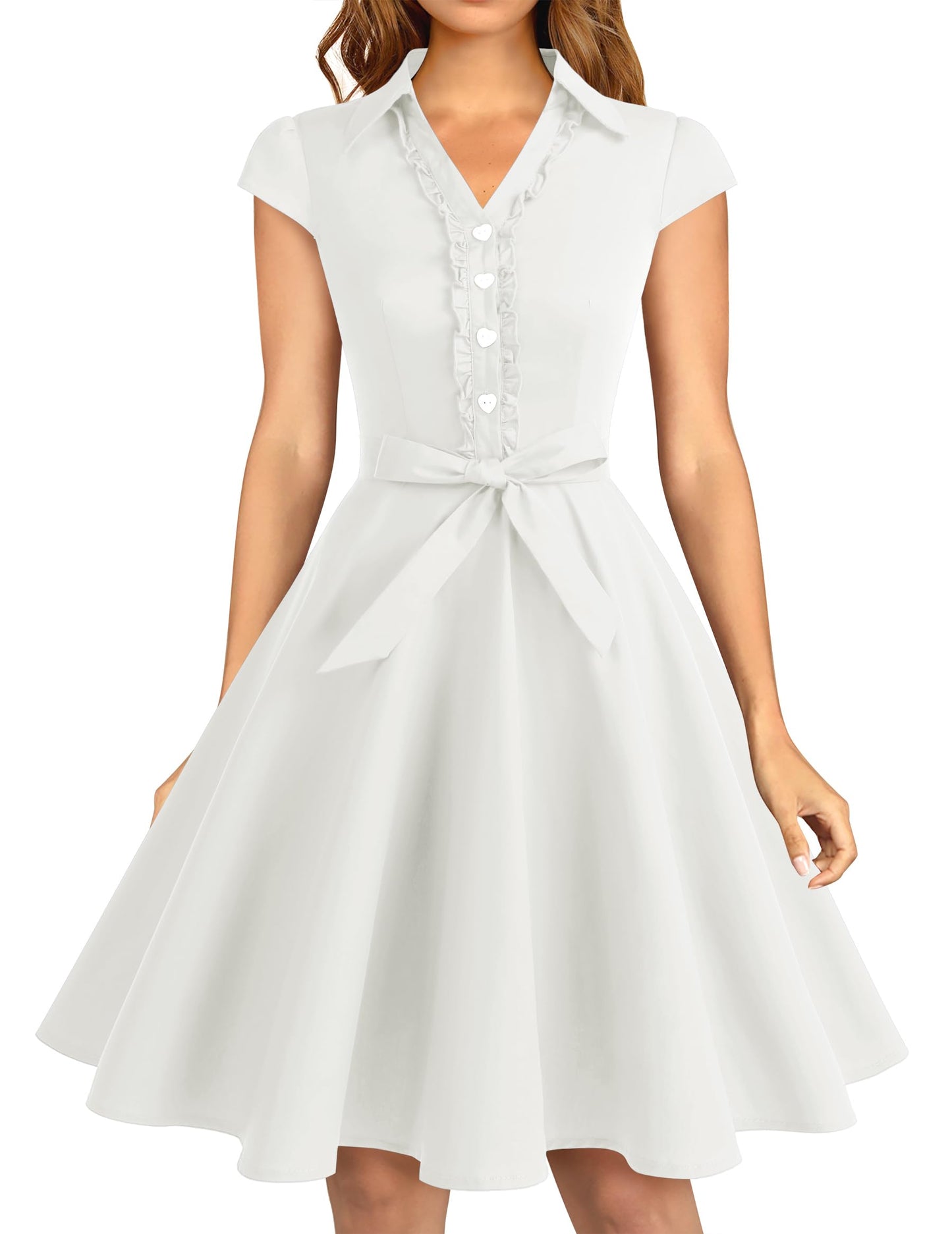 Wedtrend Women's 1950s Retro Rockabilly Dress Cap Sleeve Vintage Swing Dress