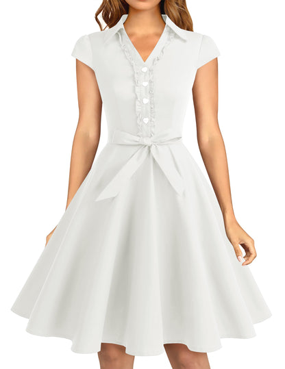 Wedtrend Women's 1950s Retro Rockabilly Dress Cap Sleeve Vintage Swing Dress