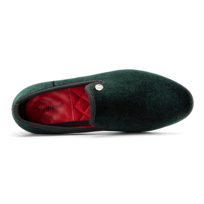Meijiana Boys Dress Shoes - Velvet Casual Pull-On Low-Heels, Black Rubber All-Weather Formal Boys Shoes, Toddler Dress Shoes for Wedding & Party - Fashion Business Style
