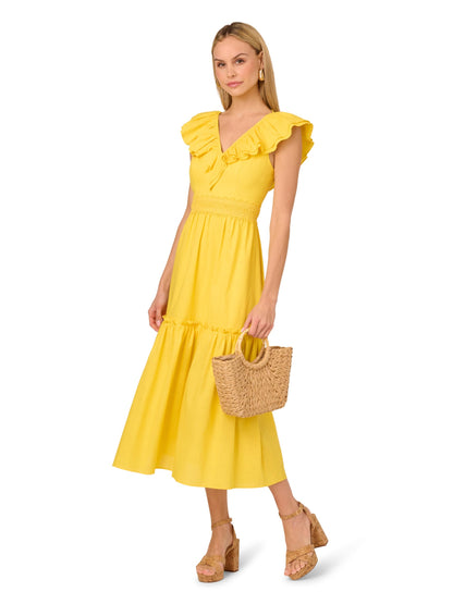 Adrianna Papell Women's Ruffle Midi Dress