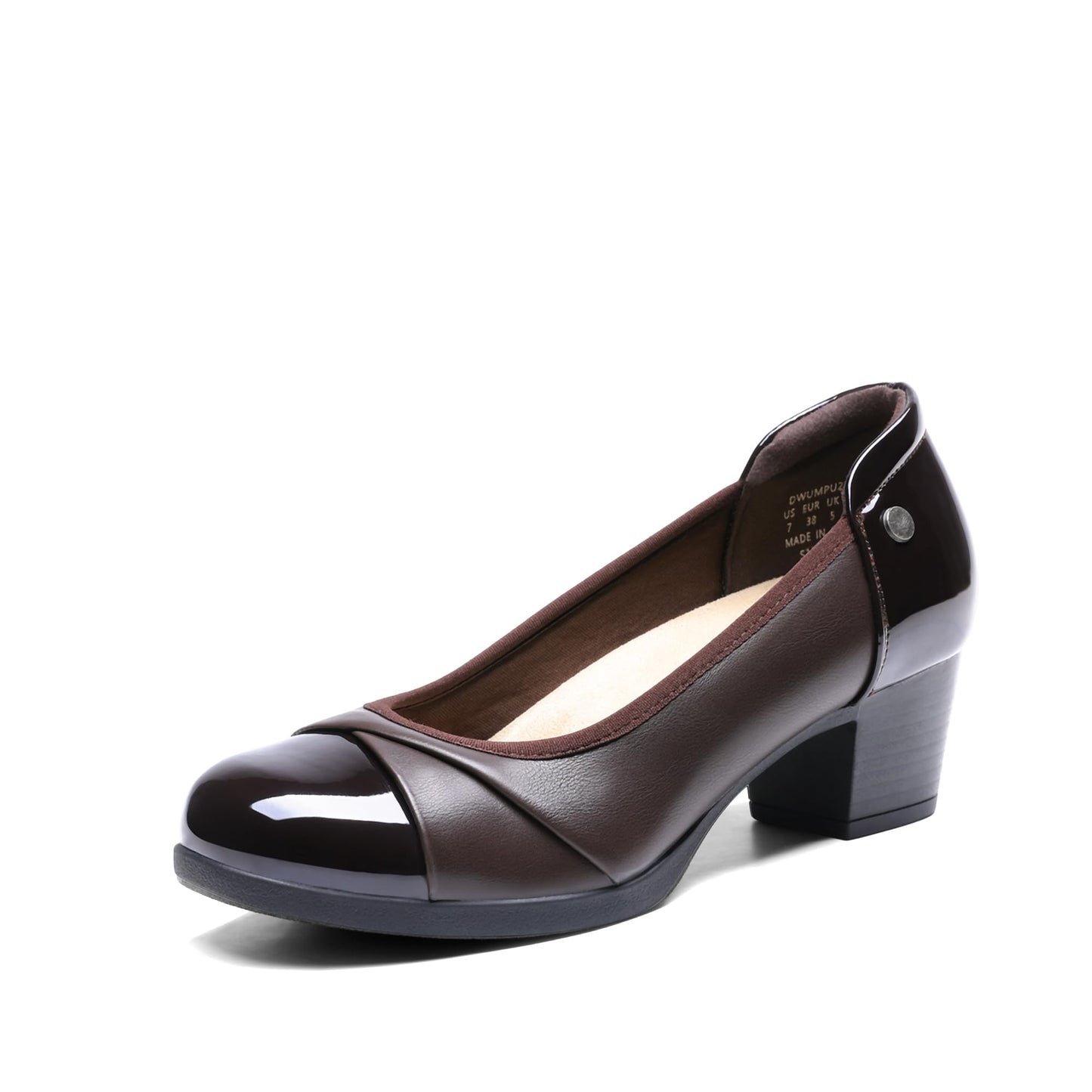 DREAM PAIRS Women's Pumps Low Chunky Block Closed Toe Shoes Work Comfortable Heels Round Toe Dress