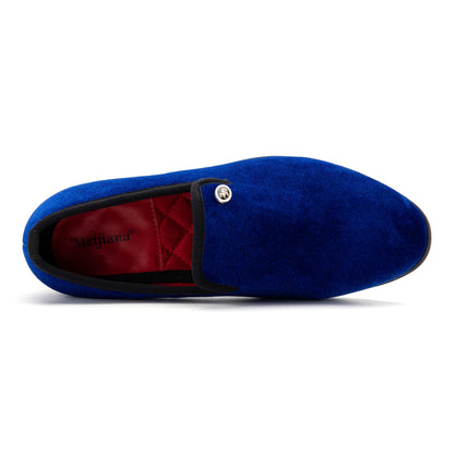 Meijiana Boys Dress Shoes - Velvet Casual Pull-On Low-Heels, Black Rubber All-Weather Formal Boys Shoes, Toddler Dress Shoes for Wedding & Party - Fashion Business Style