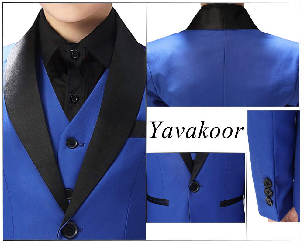 Boy Suits Tuxedo Slim Fit Suit for Boys Kids Toddler Dress Outfit with Coat, Pants, Vest Set No Tail