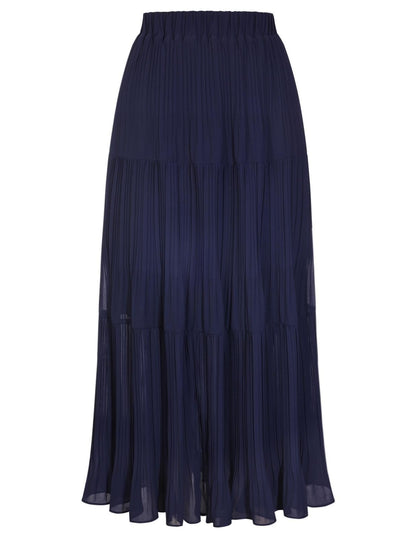 Kate Kasin 2026 Women's Chiffon Maxi Skirt, High Waist Pleated Skirts, Summer Flowy Long Skirts with Underskirt