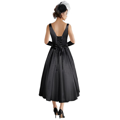 Women's 1950s Audrey Hepburn Style dress Vintage Swing Cocktail Dresses Tea Party Outfits